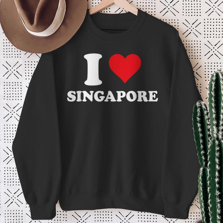 I Loveingapore Heart シンガポールギフト スウェットシャツ 年配の女性への贈り物