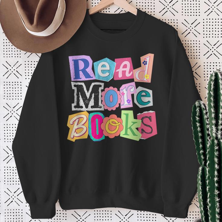 Magazine Letters Read More Books Sweatshirt Gifts for Old Women