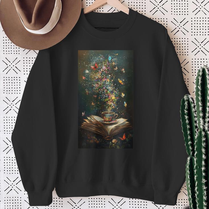 Magical Book Floral Coffee Books Nature Fantasy Sweatshirt Gifts for Old Women Magical Book Floral Coffee Books Nature Fantasy Sweatshirt Gifts for Old Women