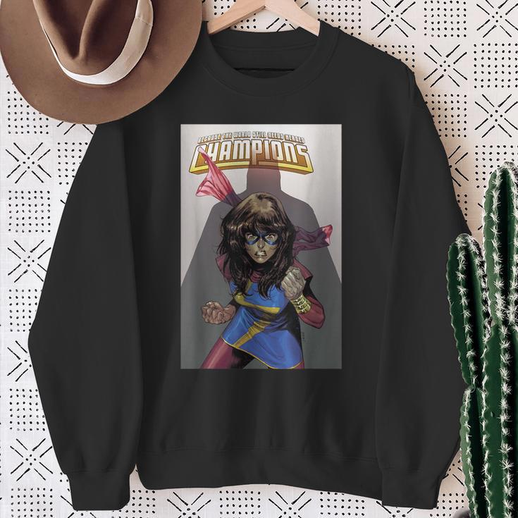 Marvel Comixology Champions Ms Marvel Comic Book Cover Sweatshirt Gifts for Old Women