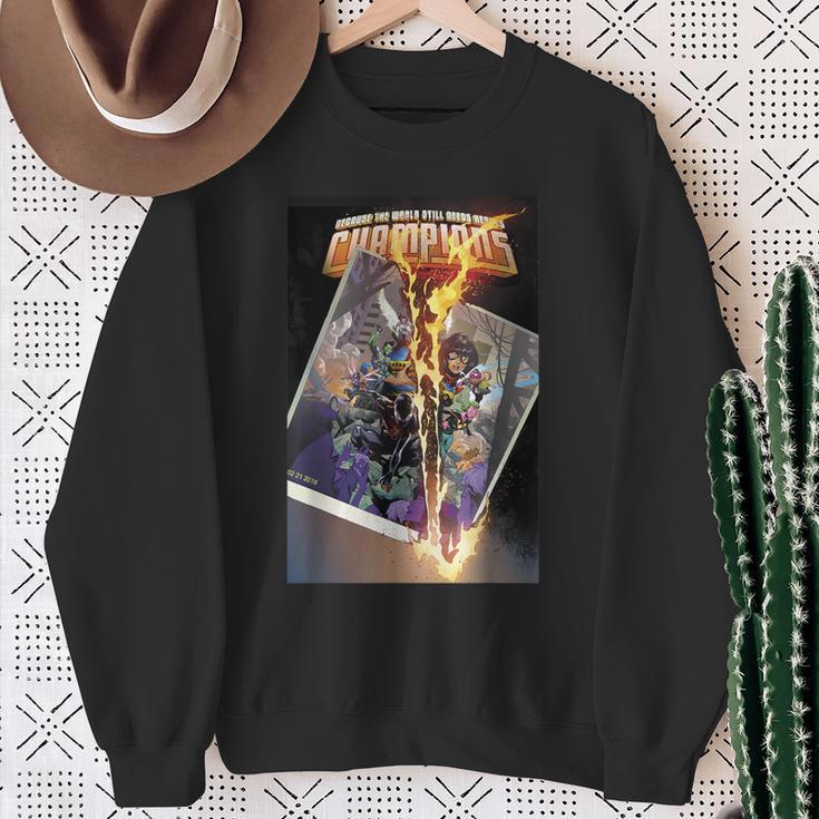Marvel Comixology Champions Unlimited Comic Book Cover Sweatshirt Gifts for Old Women
