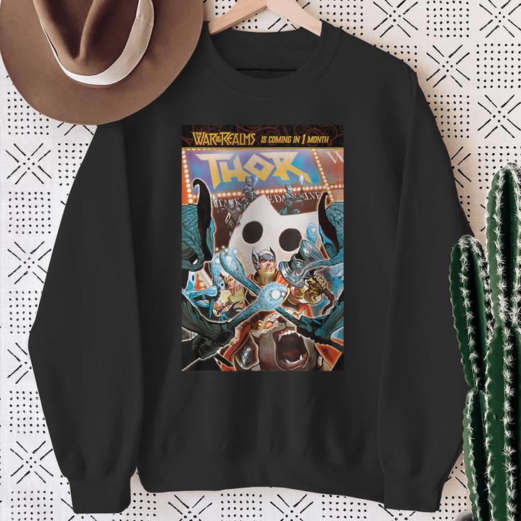 Marvel Comixology Thor Theater Comic Book Cover Sweatshirt Gifts for Old Women