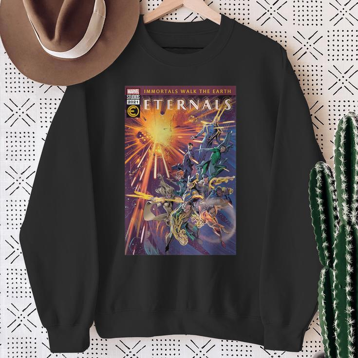 Marvel Eternals Comic Book Cover Immortals Walk The Earth Sweatshirt Gifts for Old Women