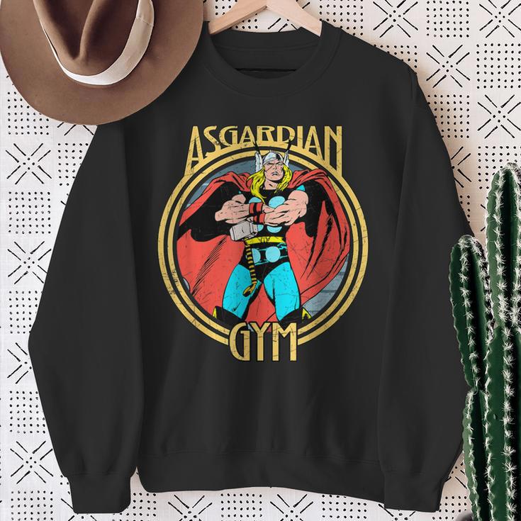 Marvel Thor Retro Comic Book Asgardian Gym Sweatshirt Gifts for Old Women