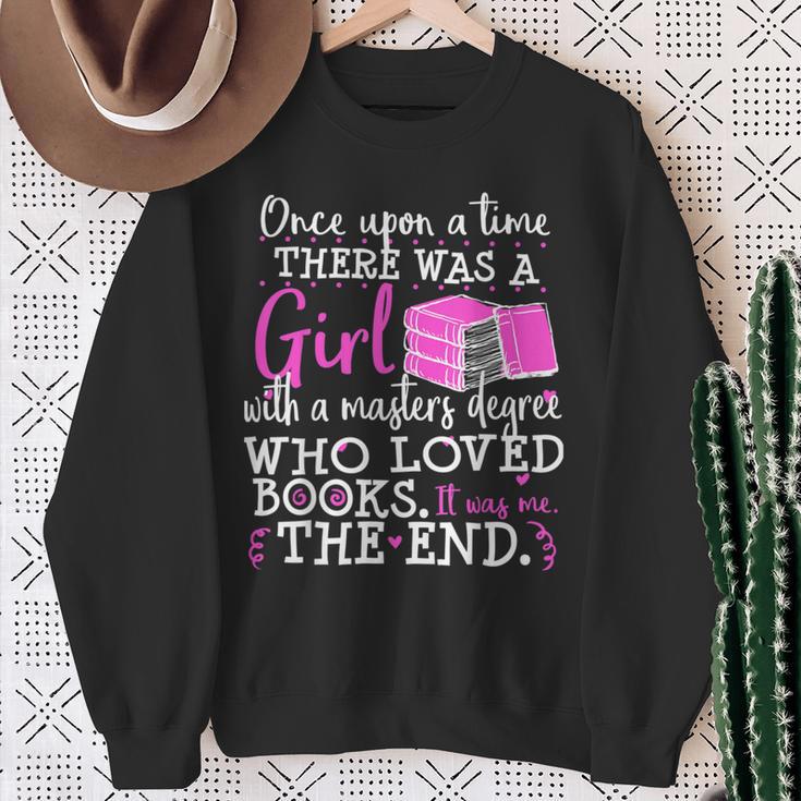 Masters Degree Graduation Book Lover Nerd Reader Geek Sweatshirt Gifts for Old Women