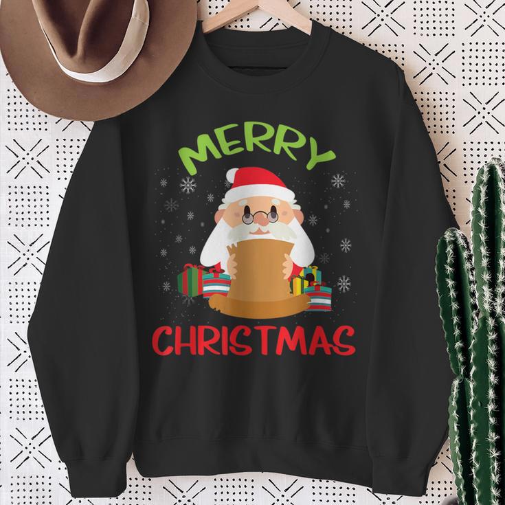 Merry Christmas Book Reading Santa Claus Xmas Book Reader Sweatshirt Gifts for Old Women