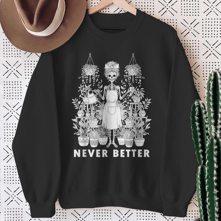 Messy Bun Skeleton Reading Book Coffee Never Better Sweatshirt Gifts for Old Women Messy Bun Skeleton Reading Book Coffee Never Better Sweatshirt Gifts for Old Women
