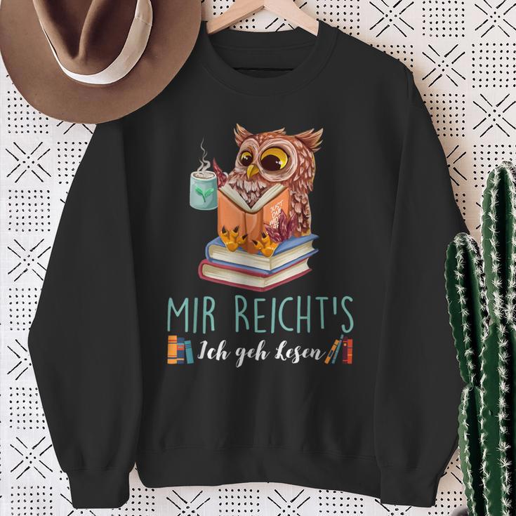 Mir Reicht's Ich Geh Resen Books Reading Fan Bookworm Owls Sweatshirt Gifts for Old Women