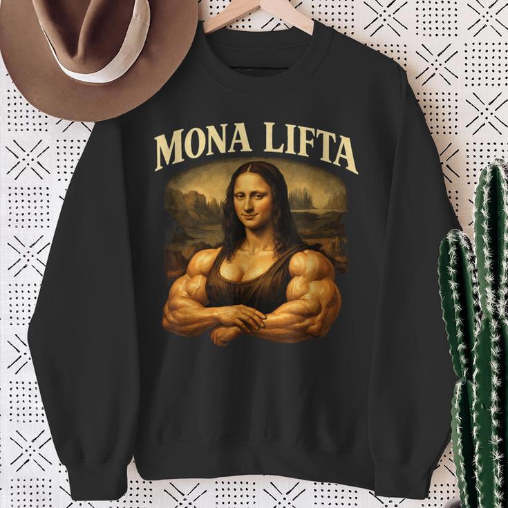 Mona Lifta マッスル モナリザ ジム ユーモア スウェットシャツ 年配の女性への贈り物