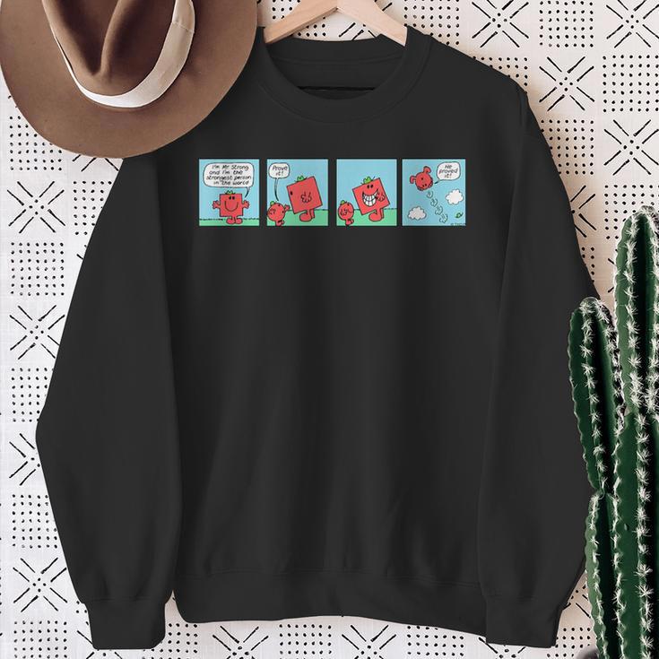 Mr Men Mr Strong Mr Small Retro Comic Book Sweatshirt Gifts for Old Women Mr Men Mr Strong Mr Small Retro Comic Book Sweatshirt Gifts for Old Women