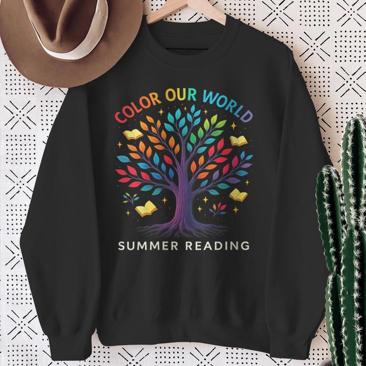 Mystical Tree Color Our World Summer Reading Books Sweatshirt Gifts for Old Women