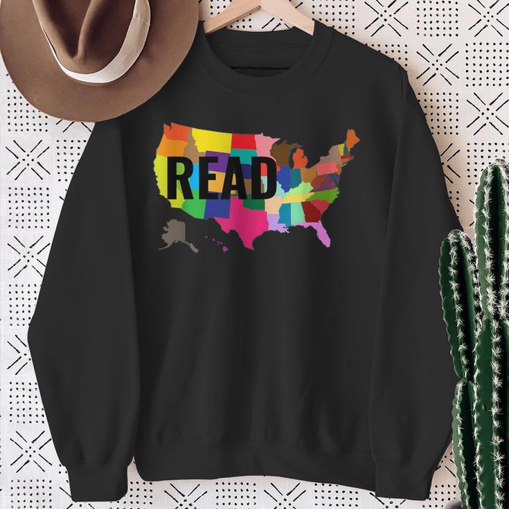 National Read America Shirt United States Read Books Sweatshirt Gifts for Old Women National Read America Shirt United States Read Books Sweatshirt Gifts for Old Women
