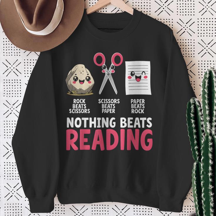 Nothing Beats Reading Rock Paper Scissors Book Lover Library Sweatshirt Gifts for Old Women Nothing Beats Reading Rock Paper Scissors Book Lover Library Sweatshirt Gifts for Old Women