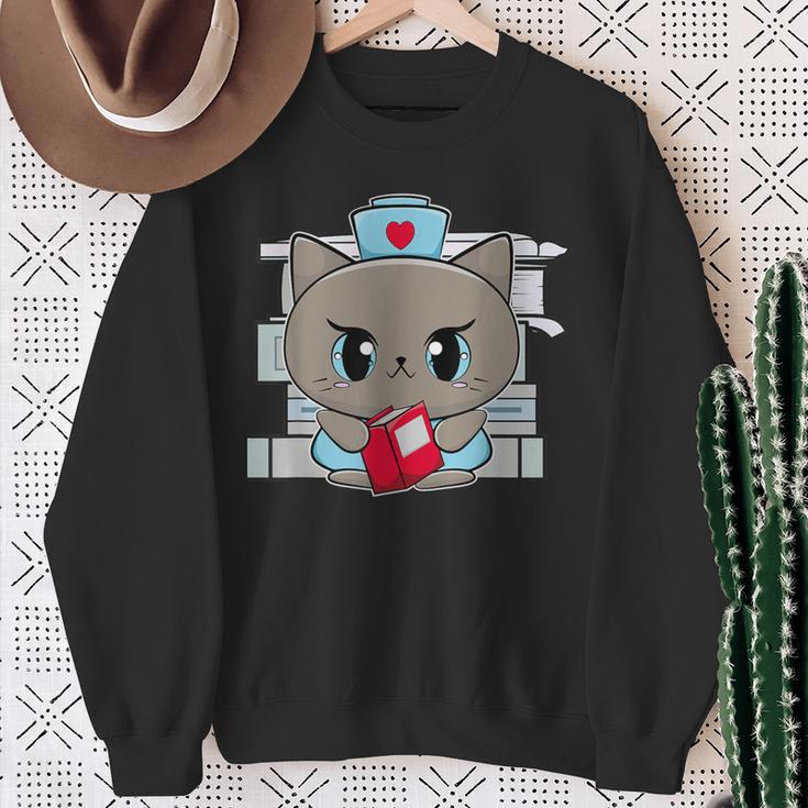 Nurse Cat Anime Feline Book Men Women Kids Sweatshirt Gifts for Old Women