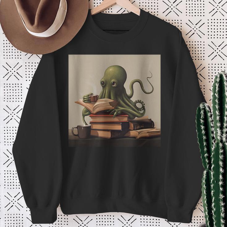 Octopus Reads a Book Book Lovers Sweatshirt Gifts for Old Women