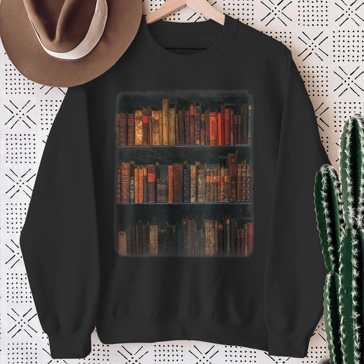 Old Books On Vintage Bookshelves Dark Academia Aesthetic Sweatshirt Gifts for Old Women Old Books On Vintage Bookshelves Dark Academia Aesthetic Sweatshirt Gifts for Old Women