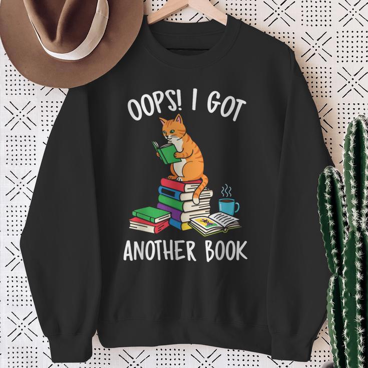 Oops I Got Another Book Cat Reader Sweatshirt Gifts for Old Women Oops I Got Another Book Cat Reader Sweatshirt Gifts for Old Women