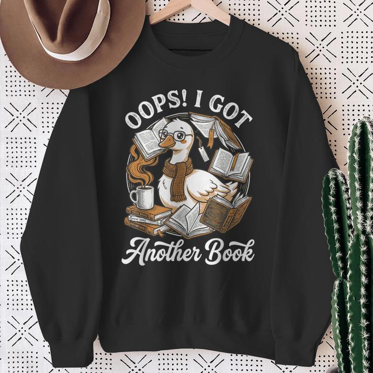 Oops I Got Another Book Silly Goose Reading Books Bookworms Sweatshirt Gifts for Old Women