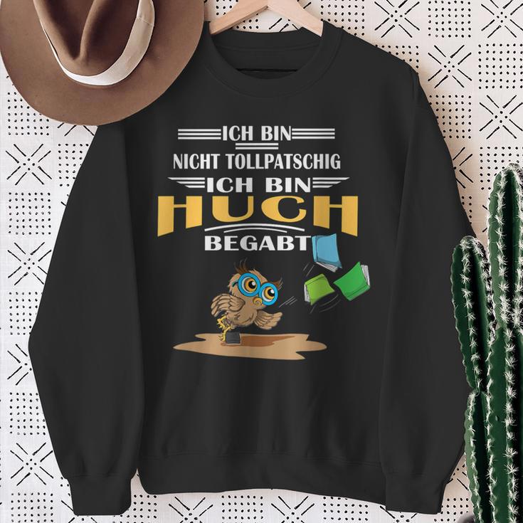 Owl Nicht Tollpatschig Bin Huchbegabt Reading Books Sweatshirt Gifts for Old Women Owl Nicht Tollpatschig Bin Huchbegabt Reading Books Sweatshirt Gifts for Old Women
