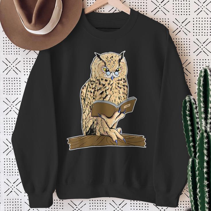 Owl Reading With Eye Glasses Book Student Teacher Bookworm For Men Women Kids Sweatshirt Gifts for Old Women Owl Reading With Eye Glasses Book Student Teacher Bookworm For Men Women Kids Sweatshirt Gifts for Old Women