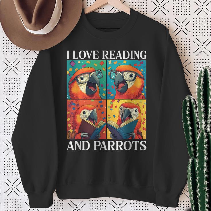 Parrot Love Reading And Parrots Child Book Lover Sweatshirt Gifts for Old Women