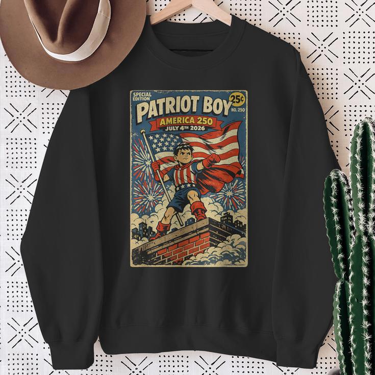 Patriot Boy America 250 July 4th 2026 Comic Book Style Shirt Sweatshirt Gifts for Old Women