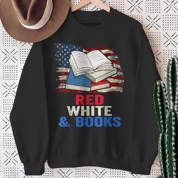 Patriotic Book Reader 4th Of July Bookworm American Flag For Women Kids Men Sweatshirt Gifts for Old Women