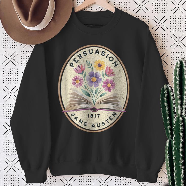 Persuasion Jane Austen Book Flowers Sweatshirt Gifts for Old Women Persuasion Jane Austen Book Flowers Sweatshirt Gifts for Old Women