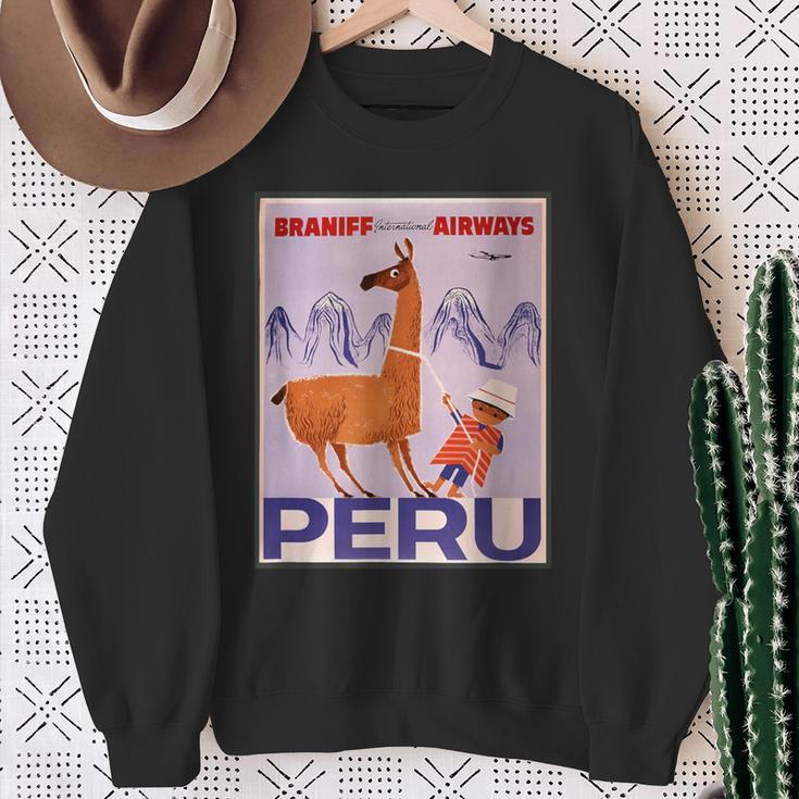 Peru レトロ ヴィンテージ 航空会社 トラベルポスター スウェットシャツ 年配の女性への贈り物