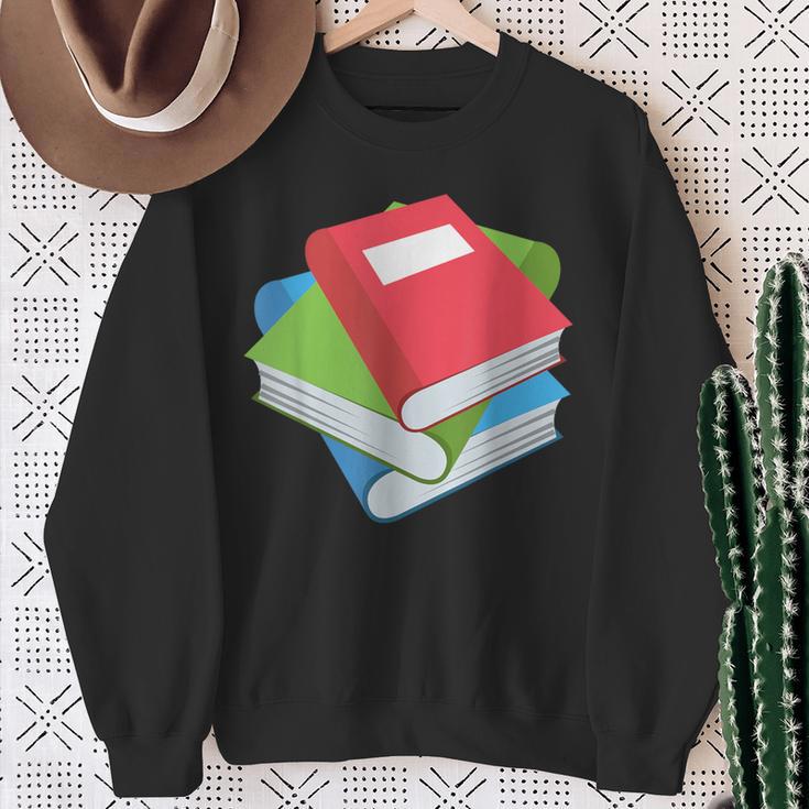 Pile Of Books Stack Of Books Costume Sweatshirt Gifts for Old Women