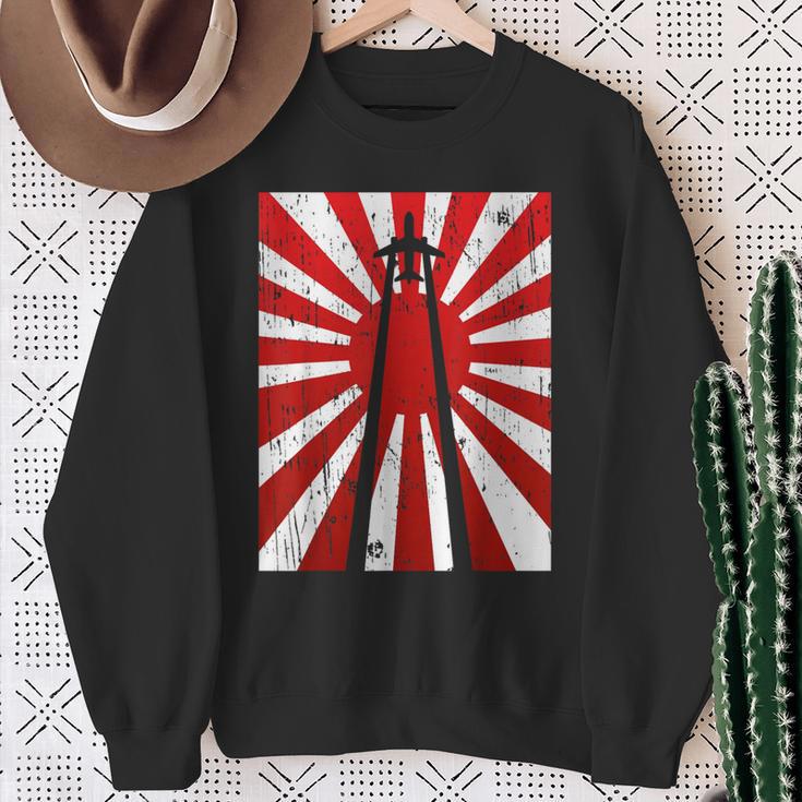 Pilot Plane Airport Air Traffic Controller Risingun Flag スウェットシャツ 年配の女性への贈り物