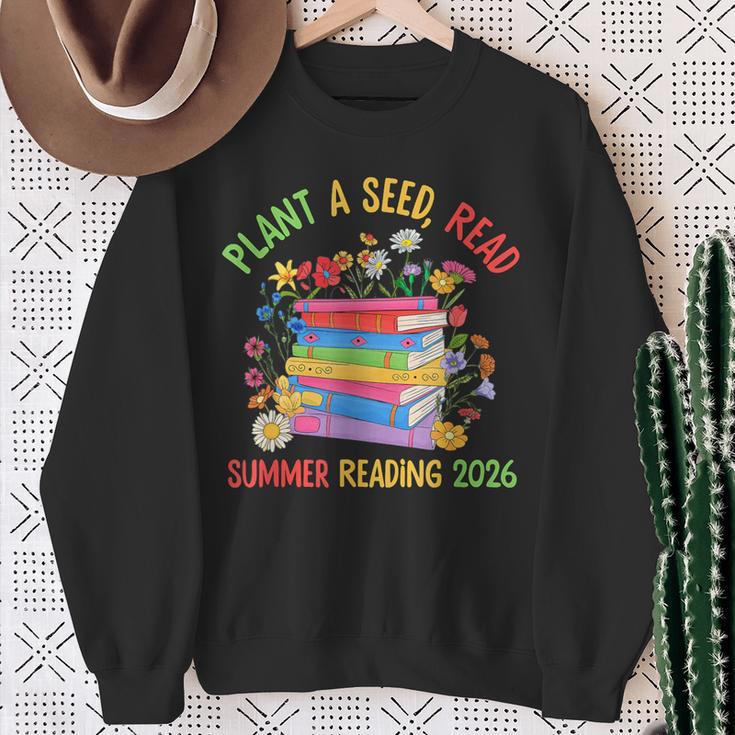 Plant A Seed Read Summer Reading 2026 Librarian Books Floral Sweatshirt Gifts for Old Women