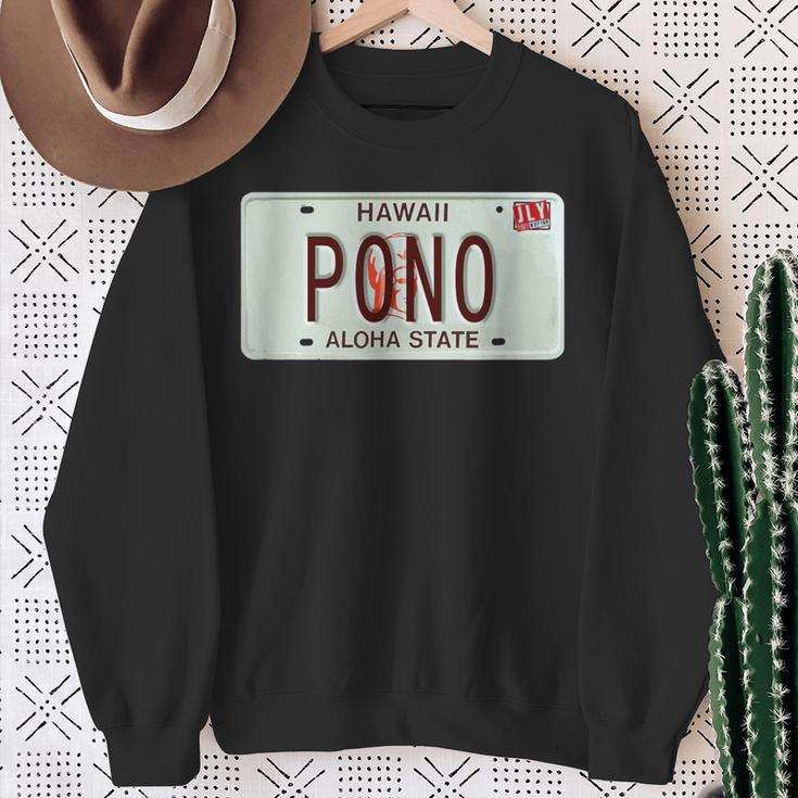 Pono ヴィンテージ ハワイ ナンバープレート スウェットシャツ 年配の女性への贈り物