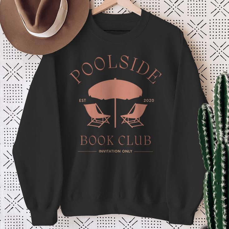 Poolside Book Club Summer Reading Book Lover Swimming Shirt Men Women Sweatshirt Gifts for Old Women