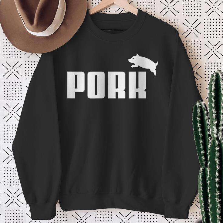Pork – 面白いtシャツ Bbqスモーカーベーコン愛好家用 スウェットシャツ 年配の女性への贈り物