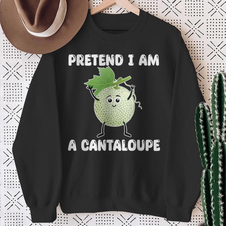 Pretend I Am A Cantaloupe メロン コスチューム マスクメロン スウェットシャツ 年配の女性への贈り物