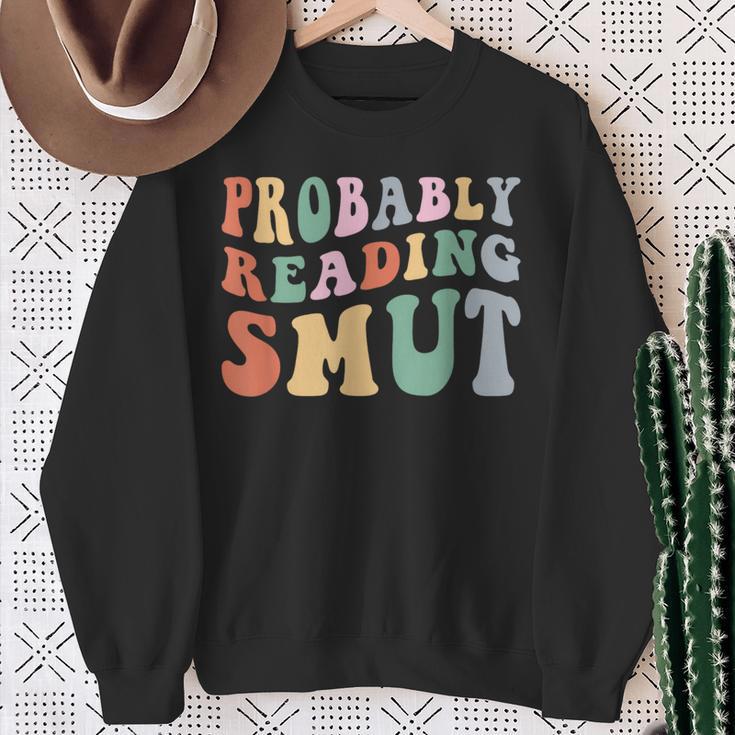 Probably Reading Smut Retro Spicy Romance Books Smut Reader Sweatshirt Gifts for Old Women