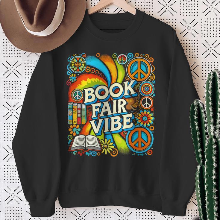 Psychedelic Book Fair For Avid Readers Bookaholic Librarian Sweatshirt Gifts for Old Women