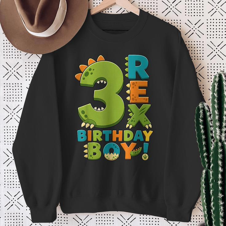 Rawr I'm 3 Three Rex Dinosaur 3Rd Birthday Boy Party スウェットシャツ 年配の女性への贈り物