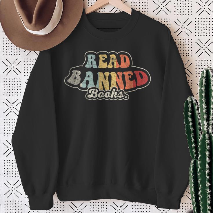 Read Banned Books Advocacy Literature Support Sweatshirt Gifts for Old Women