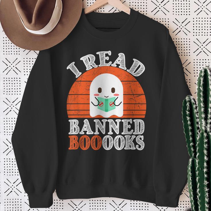 I Read Banned Booooks Banned Books Reader Sweatshirt Gifts for Old Women