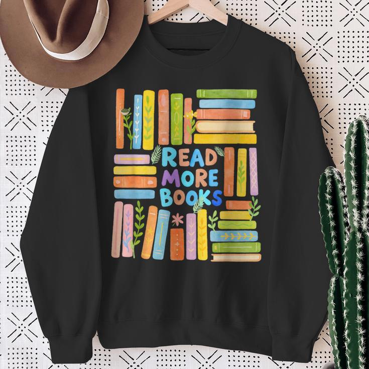 Read More Books Colorful Watercolor Reader Sweatshirt Gifts for Old Women