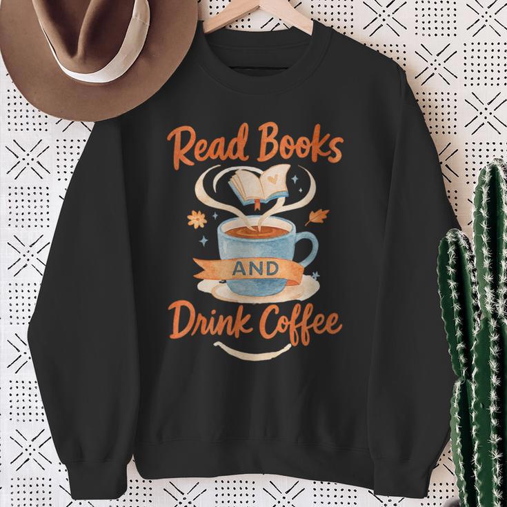 Read Books And Drink Coffee Cozy Book Lover Sweatshirt Gifts for Old Women