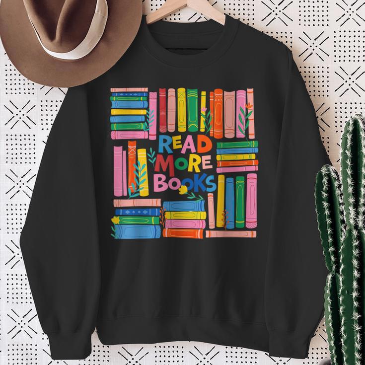 Read More Books Library Reading Literature Book Lover Nerd Sweatshirt Gifts for Old Women