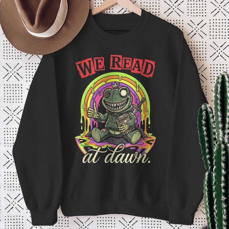We Read At Dawn Frog Grimoire Book Sweatshirt Gifts for Old Women We Read At Dawn Frog Grimoire Book Sweatshirt Gifts for Old Women