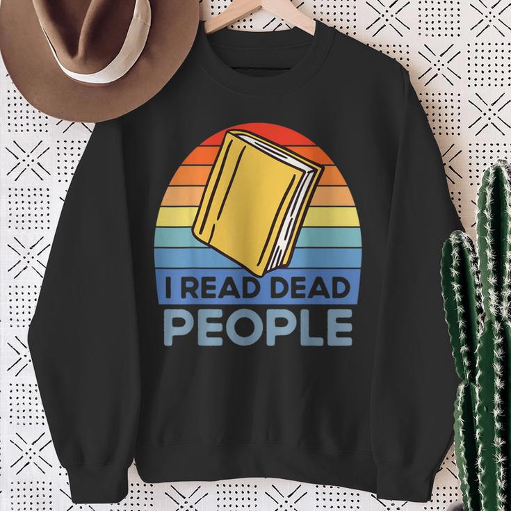 I Read Dead People Book Nerds Reading Sweatshirt Gifts for Old Women