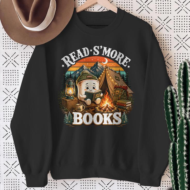 Read S'More Books Cute Campfire Reading Book Lovers Camping Sweatshirt Gifts for Old Women