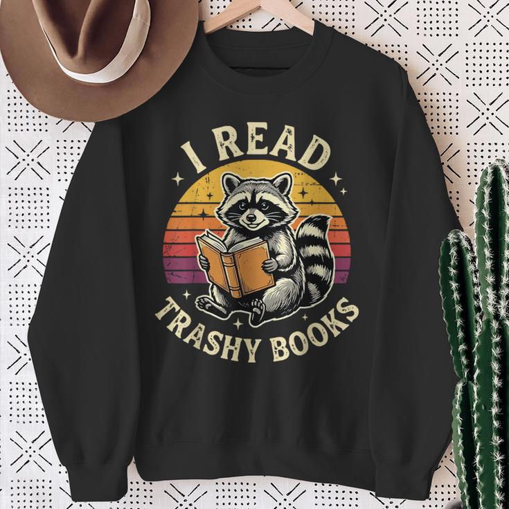 I Read Trashy Books Raccoon Sweatshirt Gifts for Old Women