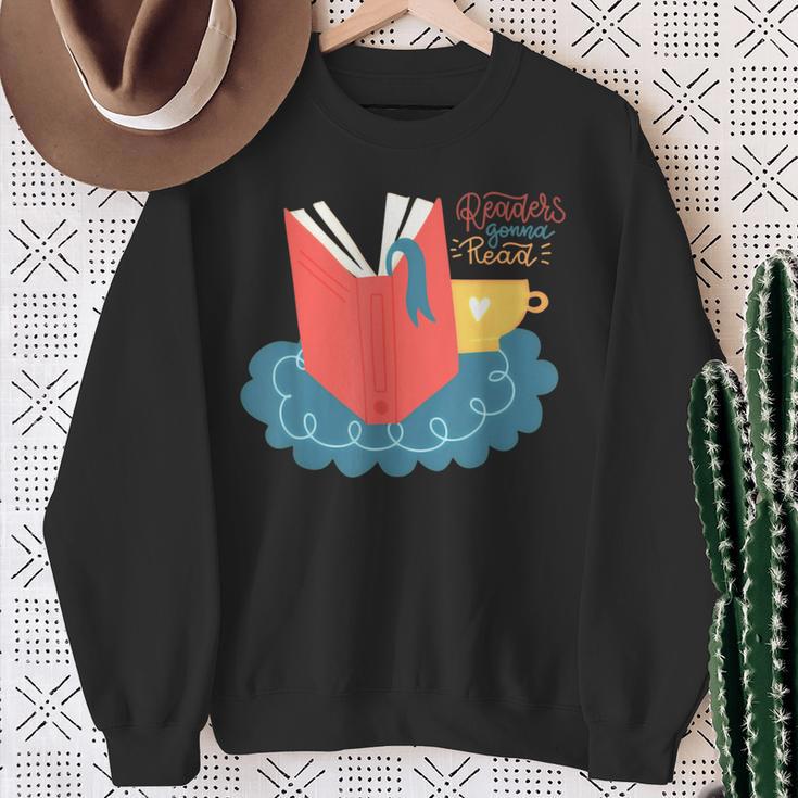 Readers Gonna Read Book Lover Coffee Lazy Weekend Sweatshirt Gifts for Old Women