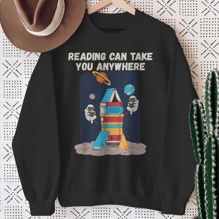 Reading Can Take You Anywhere Astronaut Book Lover Teacher For Men Women Kids Sweatshirt Gifts for Old Women Reading Can Take You Anywhere Astronaut Book Lover Teacher For Men Women Kids Sweatshirt Gifts for Old Women